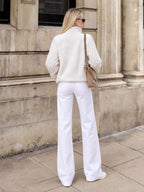 Vintage Plush Cable Knit Spliced Jacket