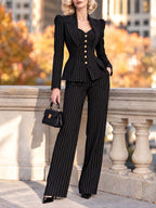 Vintage Pinstripe Flared Pants