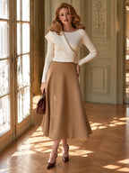 Vintage Gold Buttons Ribbed Knit Long-Sleeve Top