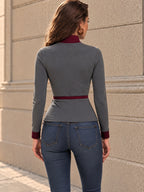 Vintage Button Front Tie Waist T-shirt