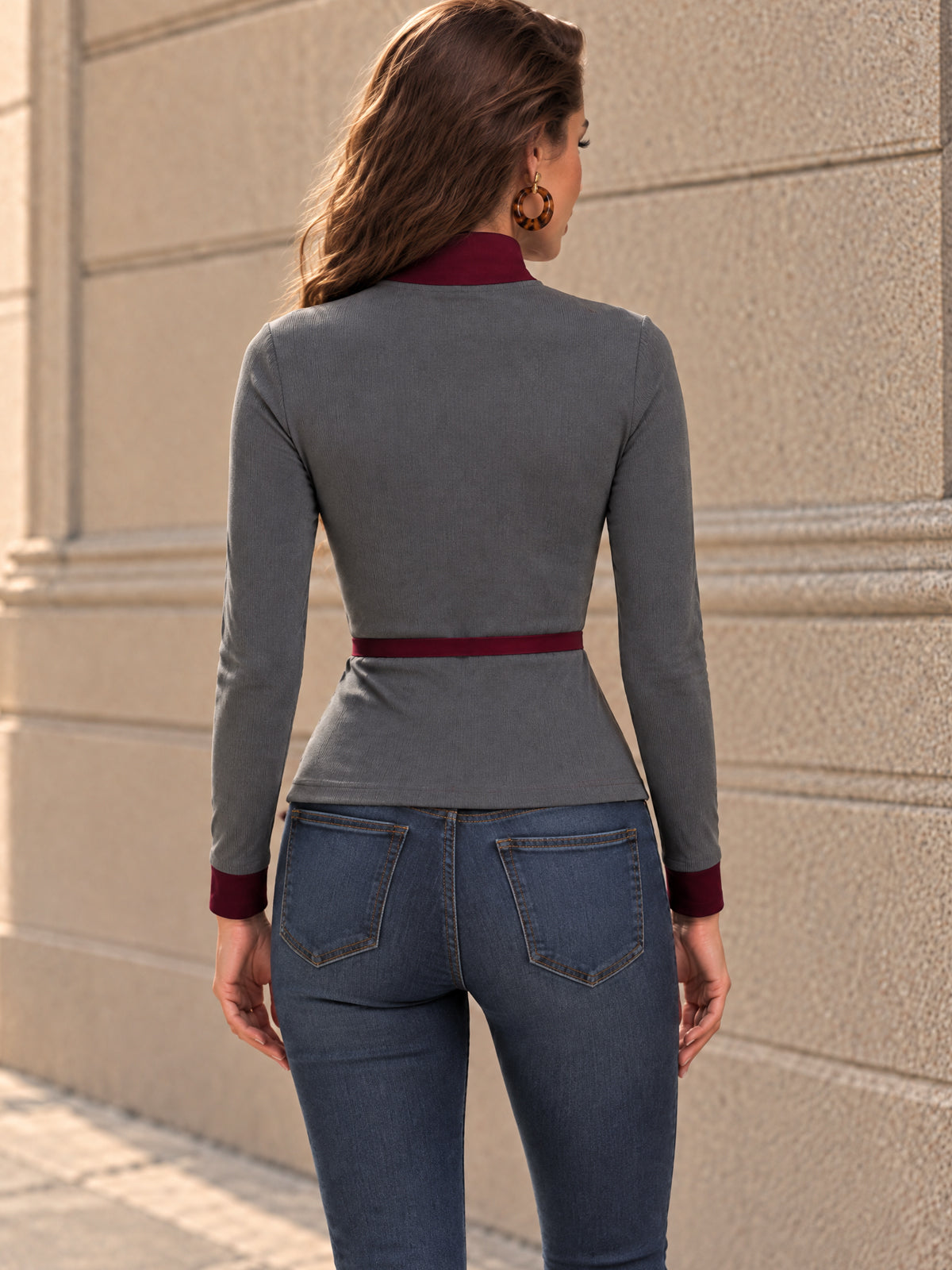 Vintage Button Front Tie Waist T-shirt