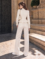 Retro Military Structured Shoulder Zipper Peplum Corset Jacket