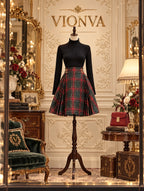 Vintage Tartan Pleated Mini Skirt