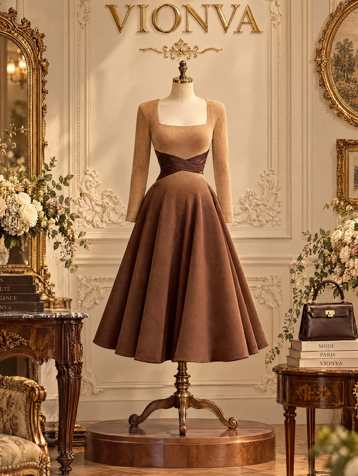 Vintage Ombre Midi Knit Dress