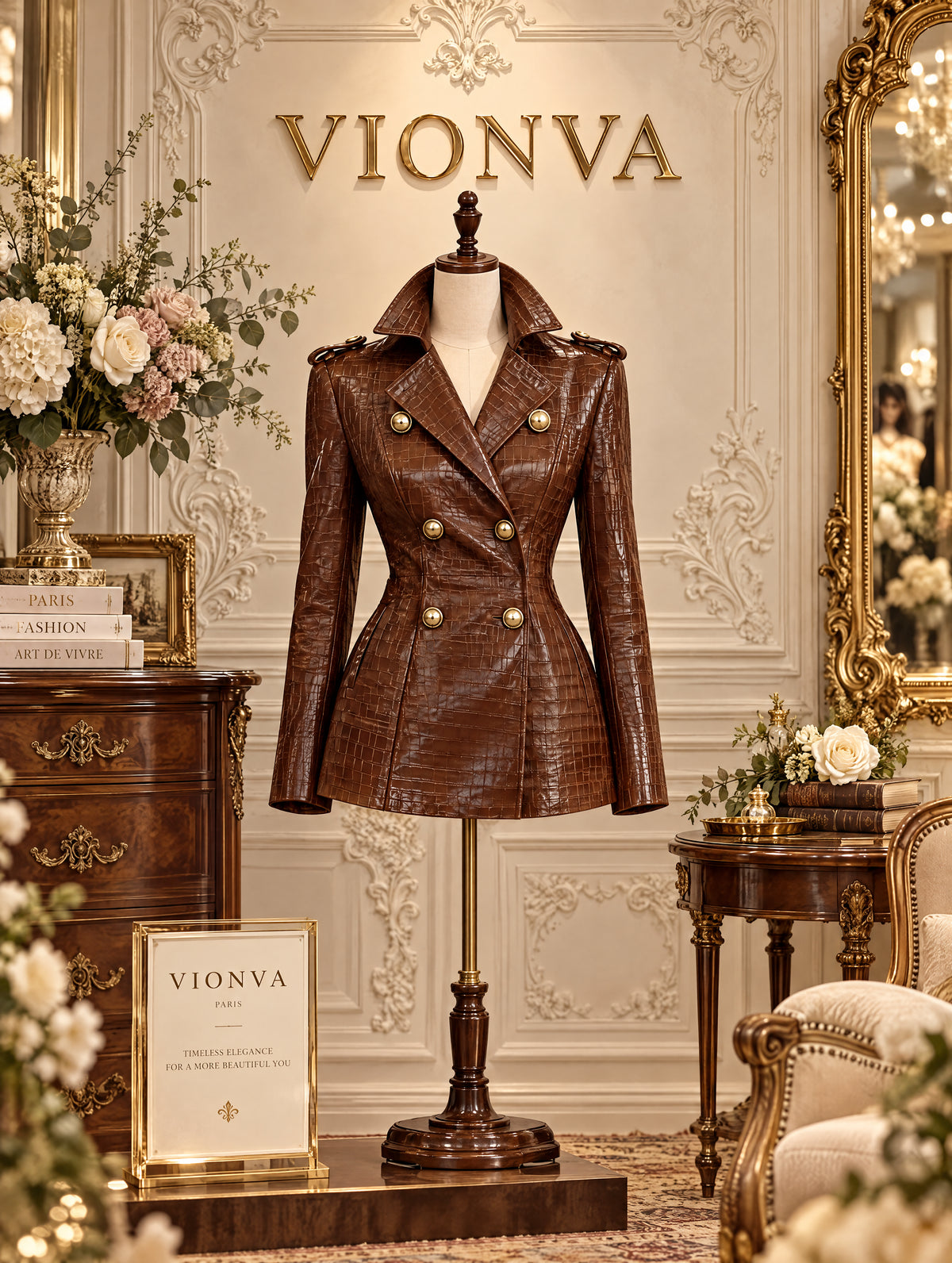 Vintage Croc Faux Leather Midi Blazer