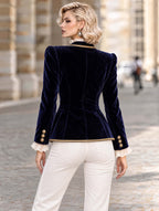 Vintage Velvet Trimmed Gold Blazer