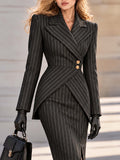 Vintage Pinstripe Wrap Blazer