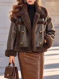 Vintage Faux Shearling Midi Jacket