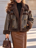 Vintage Faux Shearling Midi Jacket