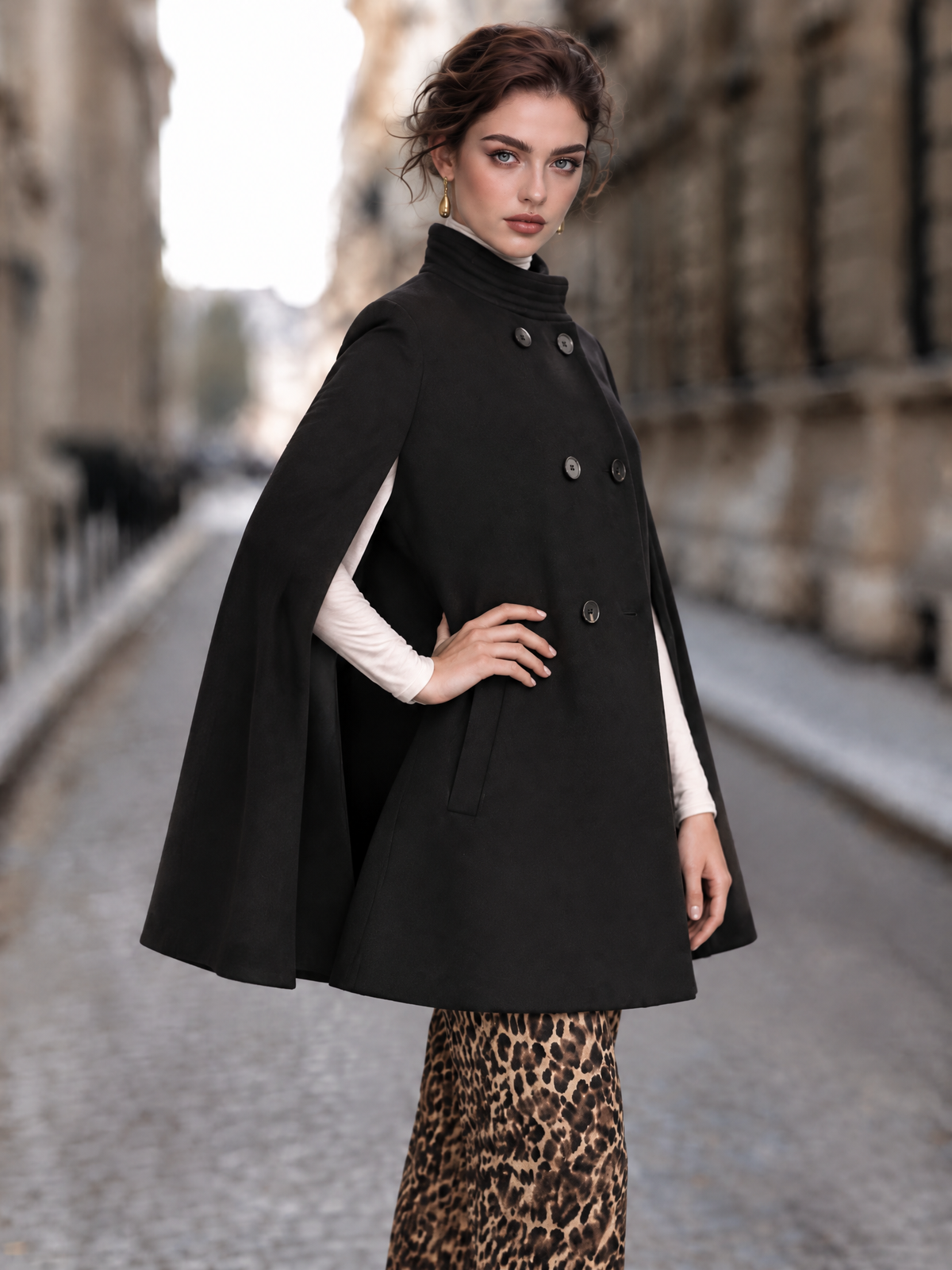 Vintage Double Breasted Cape Coat
