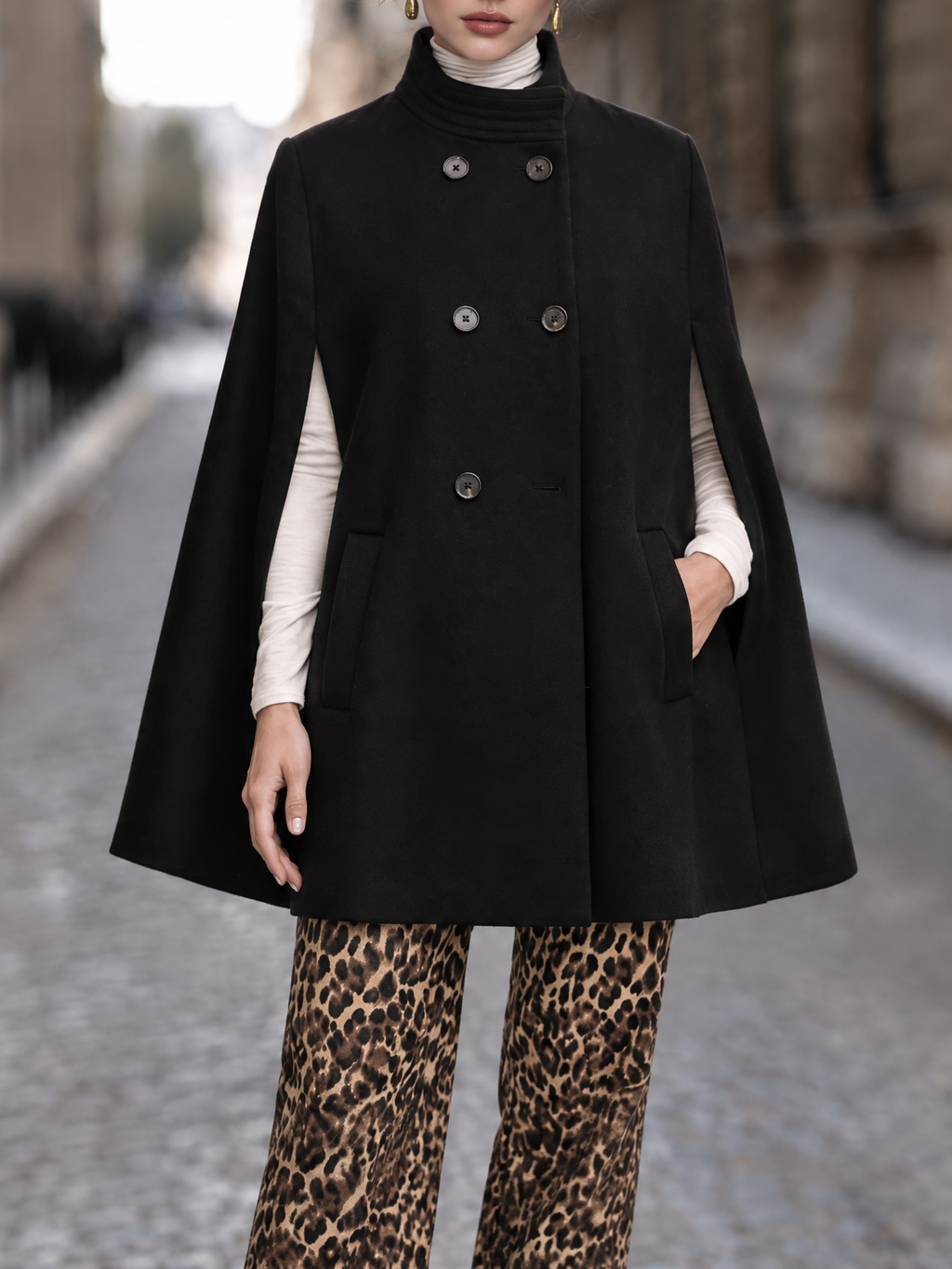 Vintage Double Breasted Cape Coat