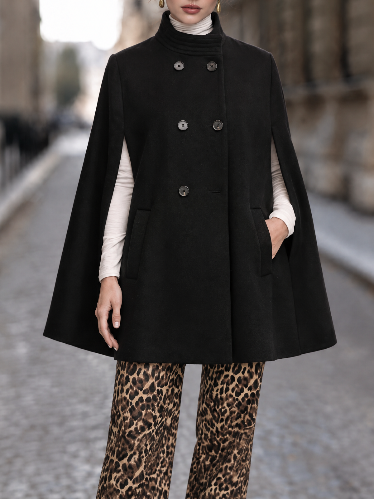 Vintage Double Breasted Cape Coat