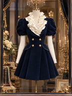 Vintage Detachable Ruffled Hem A-Line Skirt Blazer