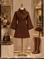 Vintage Brown Bell Sleeve Mini Dress