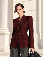 Vintage Burgundy Tailored Blazer