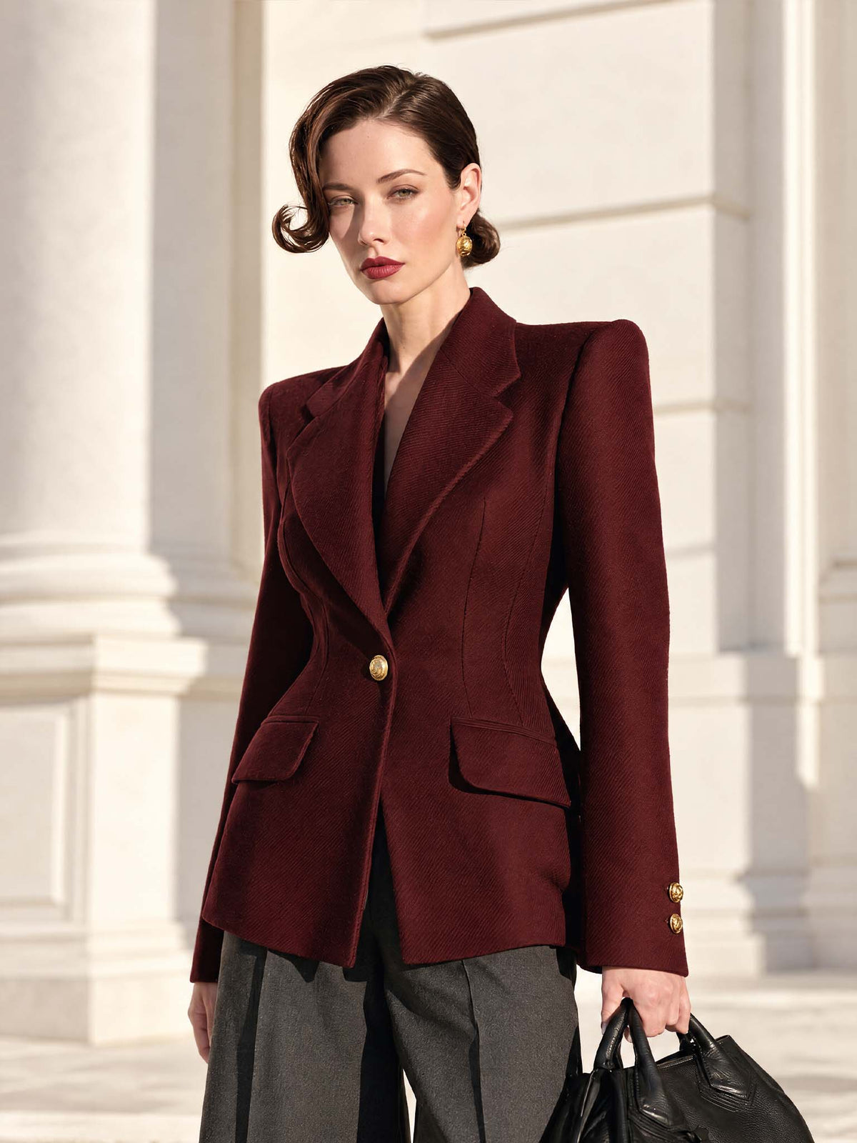 Vintage Burgundy Tailored Blazer