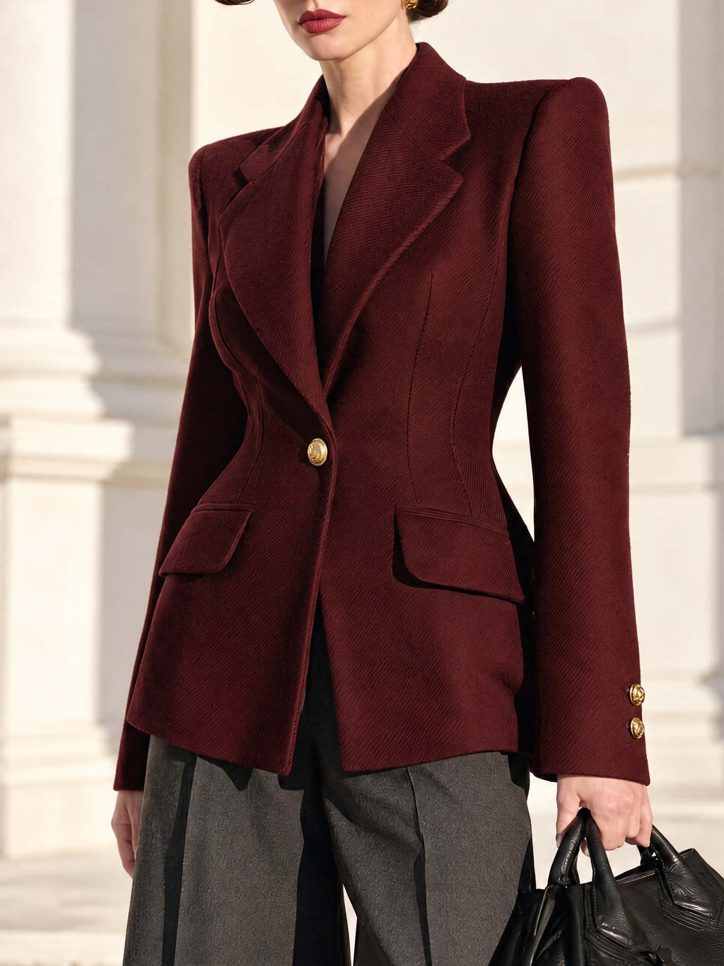 Vintage Burgundy Tailored Blazer