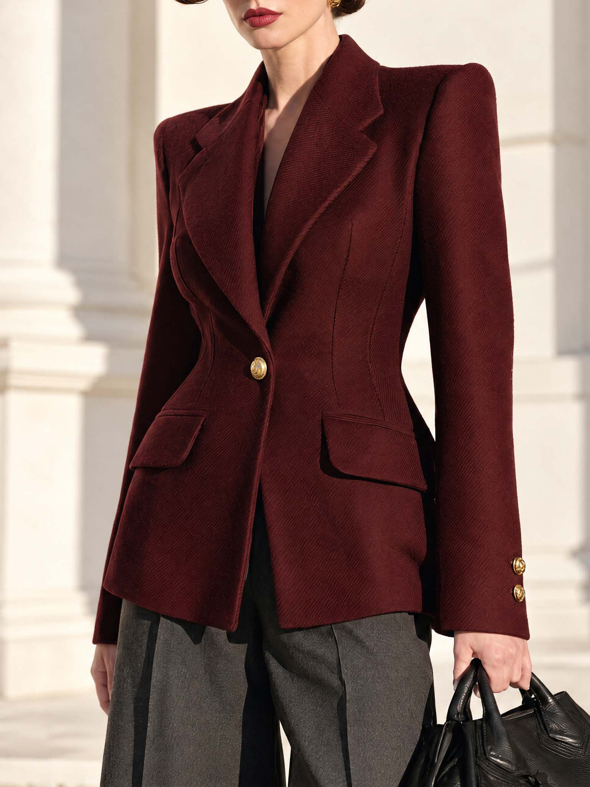 Vintage Burgundy Tailored Blazer