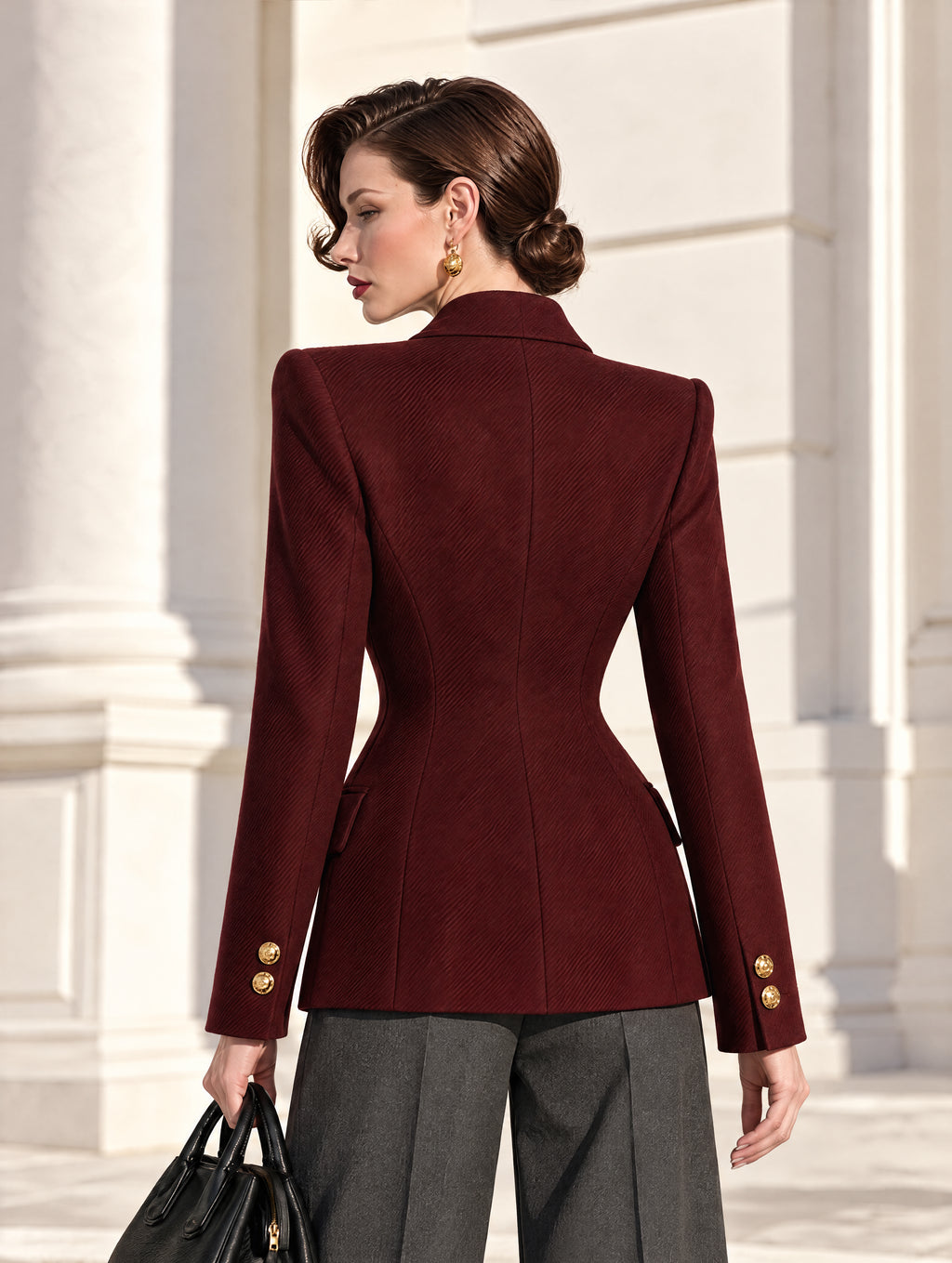 Vintage Burgundy Tailored Blazer