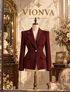 Vintage Burgundy Tailored Blazer