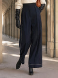 Women's High-Waisted Stitched Detail Pants