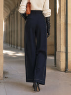 Women's High-Waisted Stitched Detail Pants