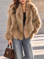 Vintage Faux Fox Fur Cropped Jacket