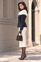 Vintage Wool Blend Faux Fur Collar Fitted Jacket