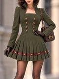 Vintage Mini Double Breasted Army Dress