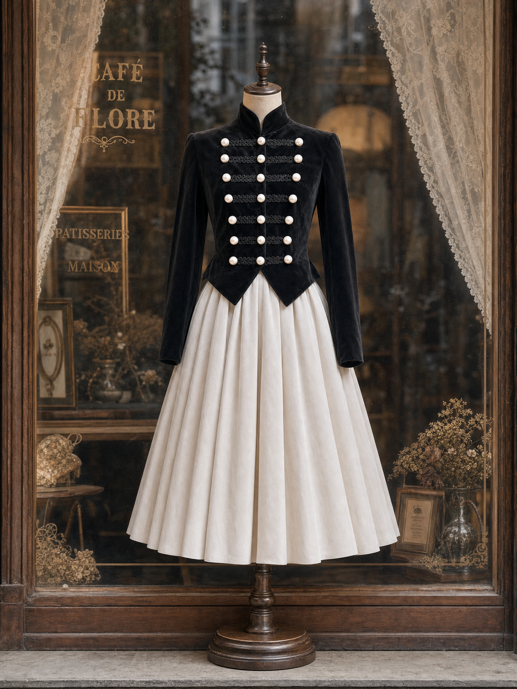 Vintage Napoleon Stand‑collar Blazer Jacket