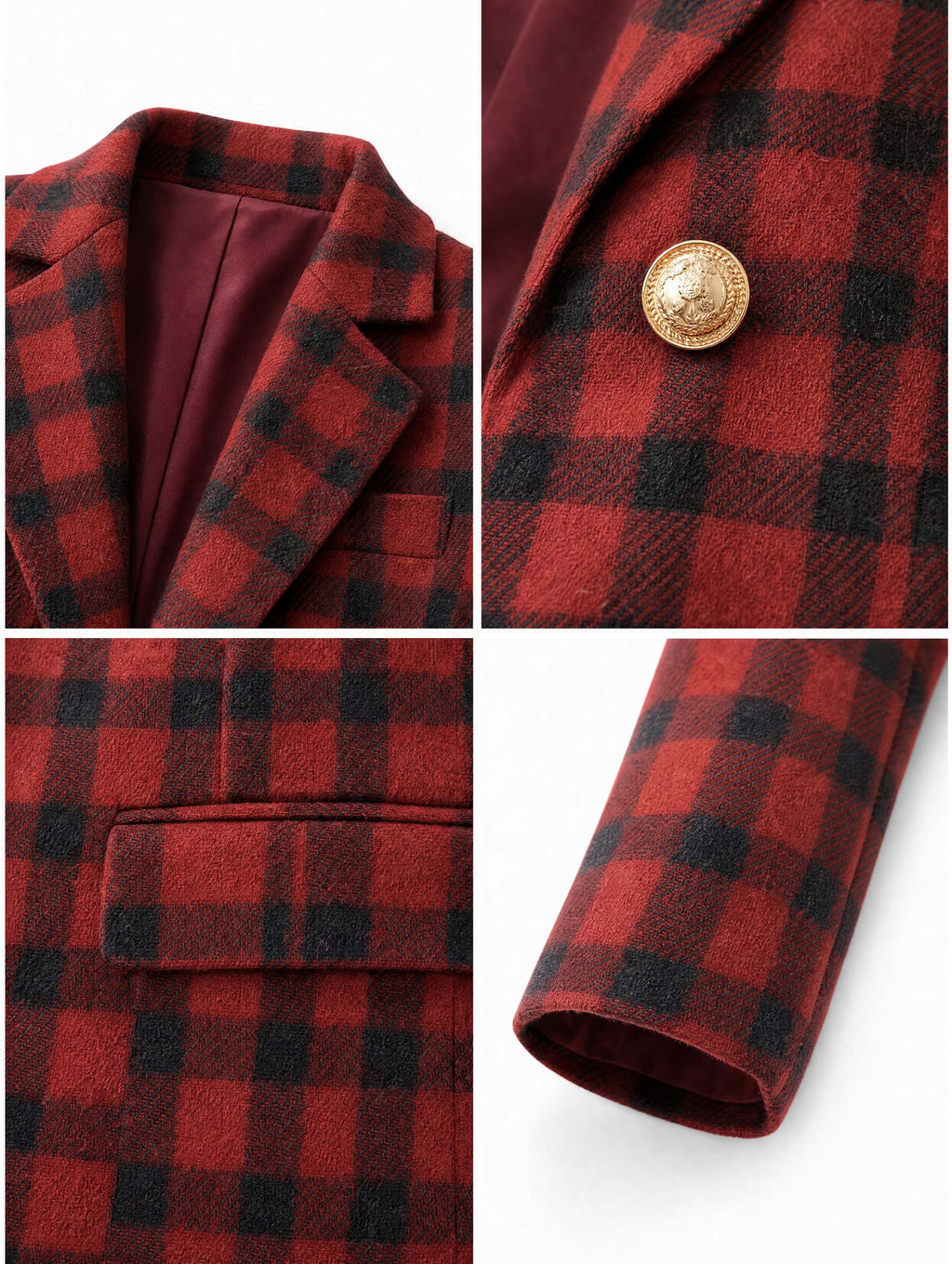 Retro Buffalo Plaid Suit Blazer