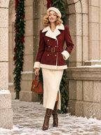 Vintage Suede Sherpa Lined Winter Coat
