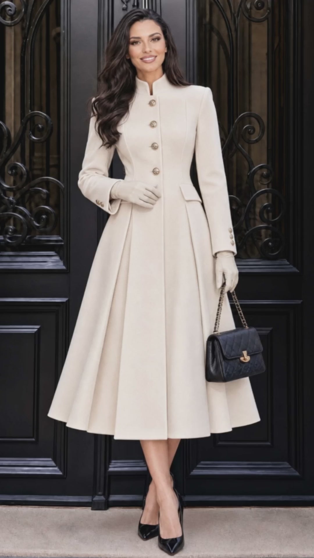 Vintage Single Breasted Maxi Wool Coat