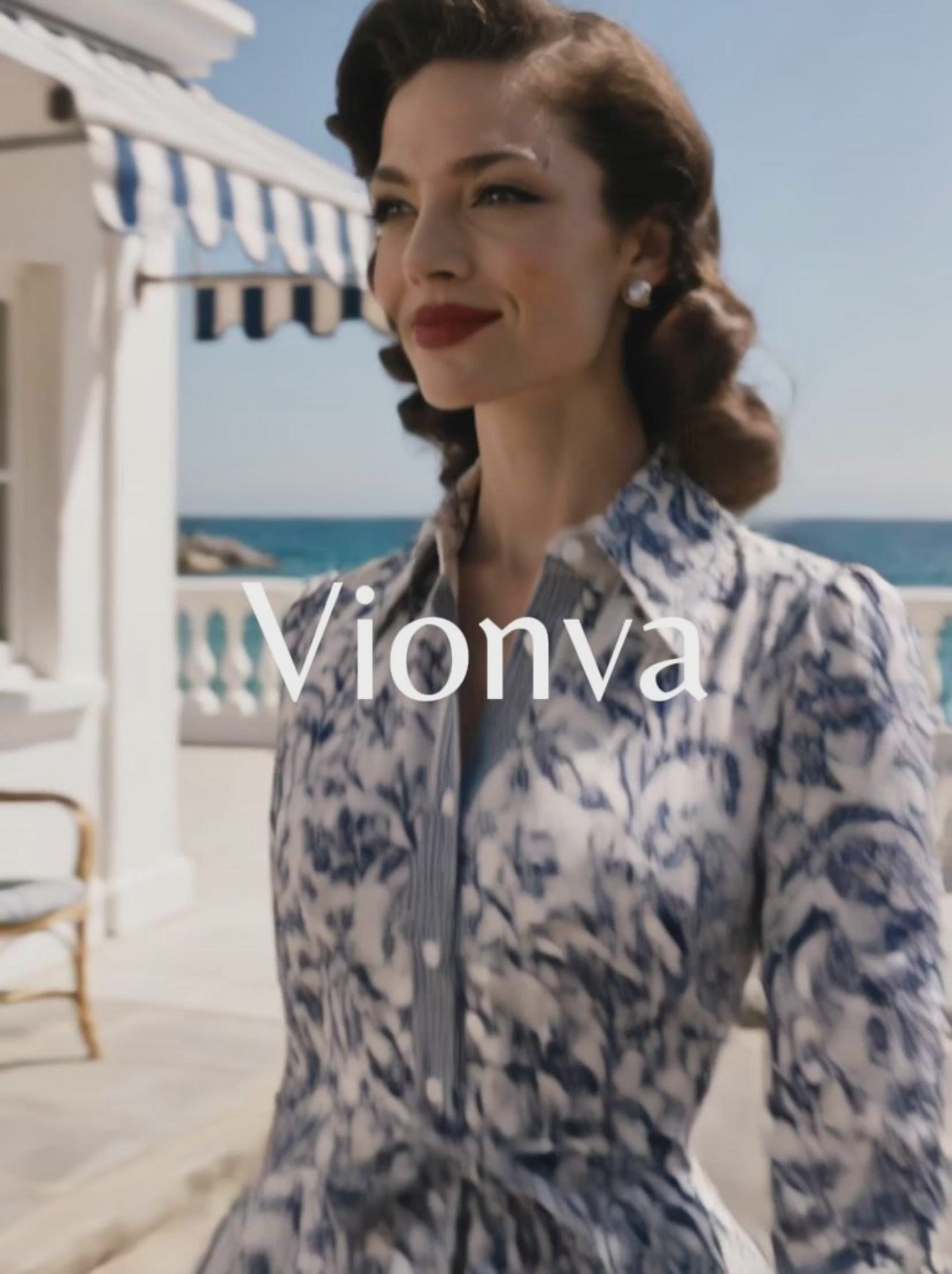 Vintage Floral Print Tie Waist Blouse Midi Dress
