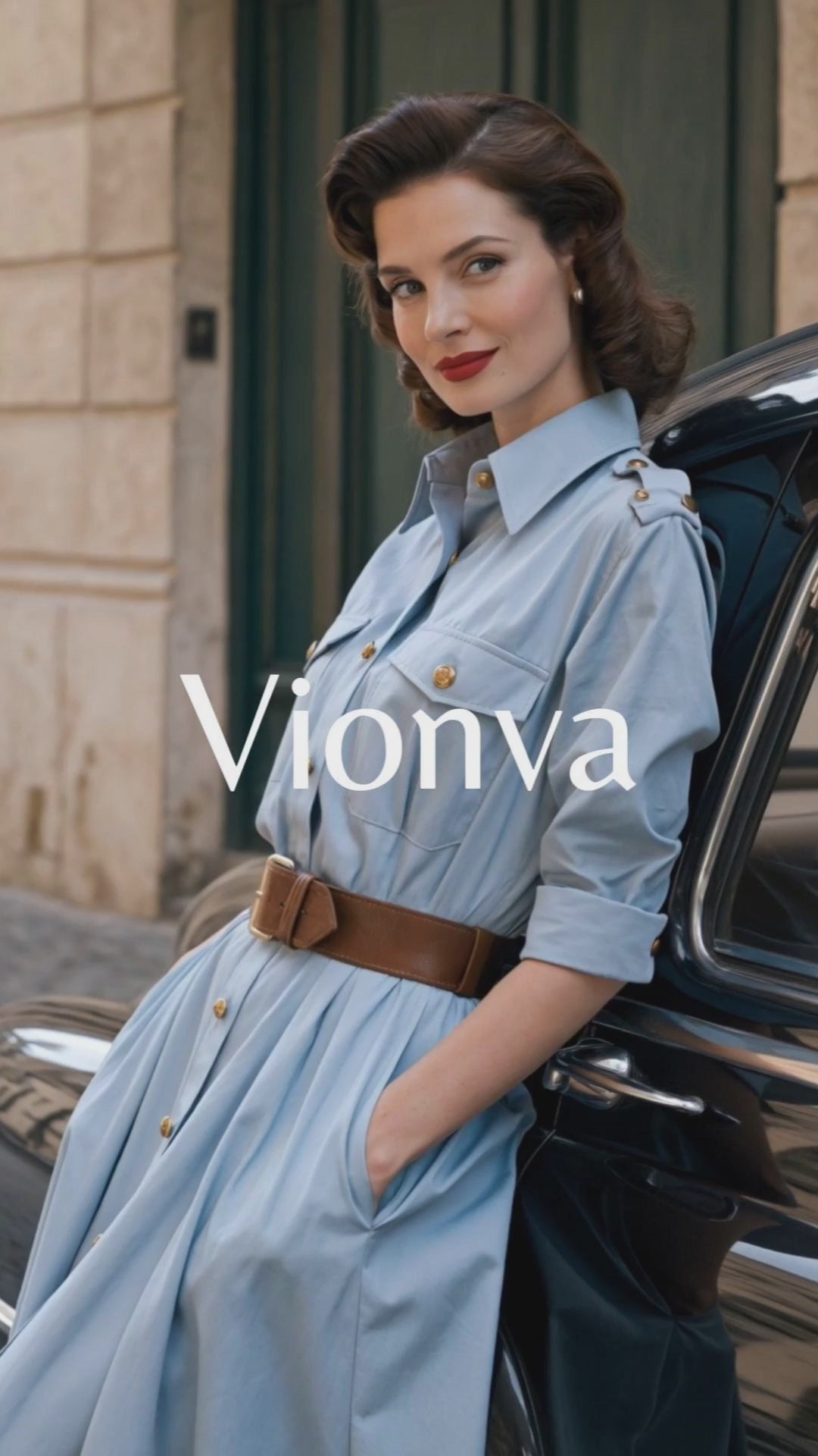 Vintage Trench Epaulets Maxi Dress