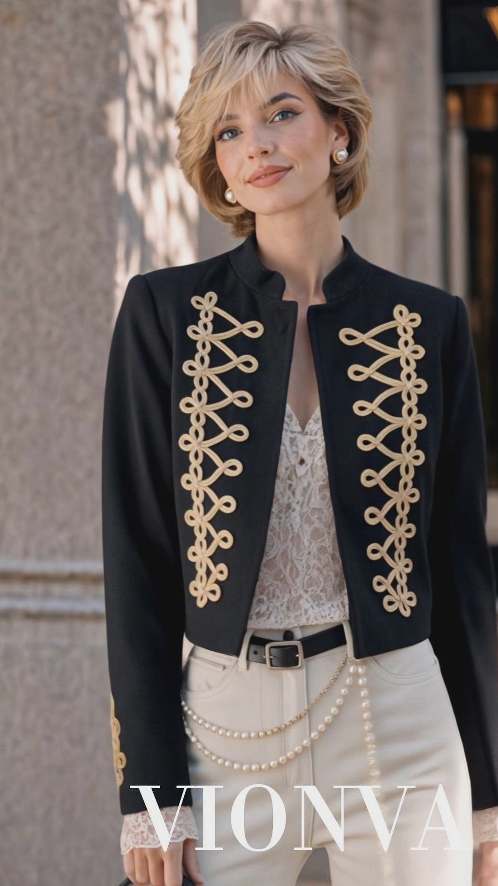 Classic Versatile Vintage Military Braided Trim Jacket
