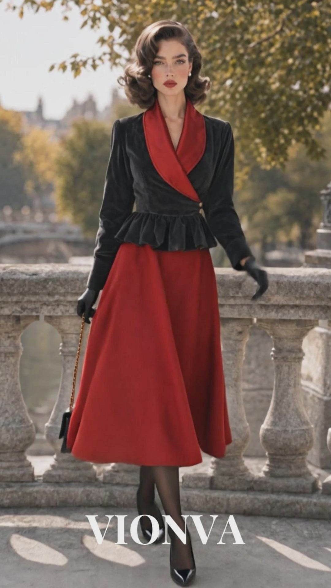 Vintage Color Block Lapel Waist-Tailored Blazer
