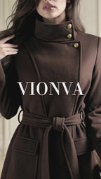 Retro Maxi Belted Stand Collar Wool Blend Coat