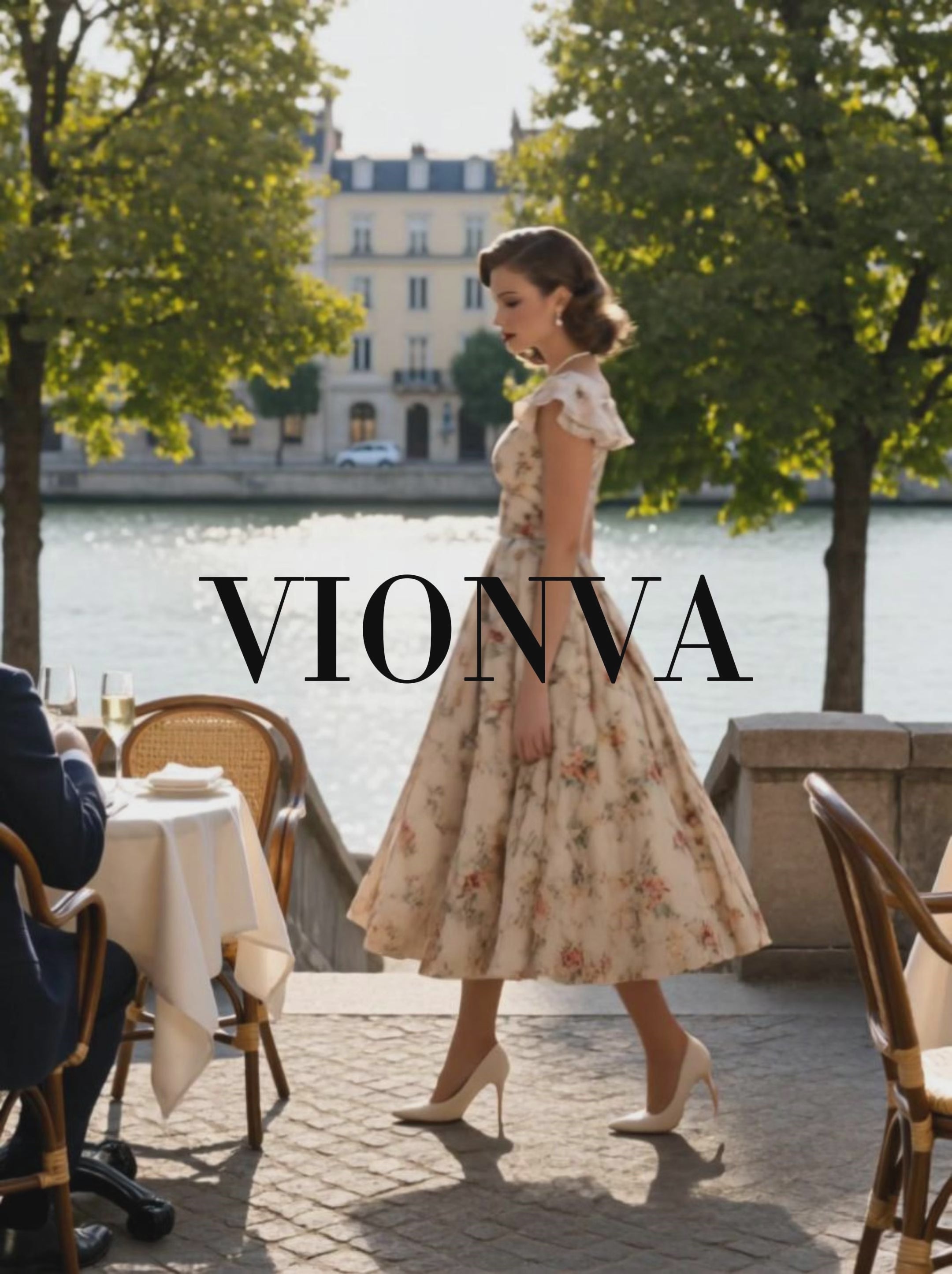 Vintage Floral Square Neck Swing Dress