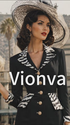 Vintage Black Zebra-Trim Button-Front Bodycon Midi Dress