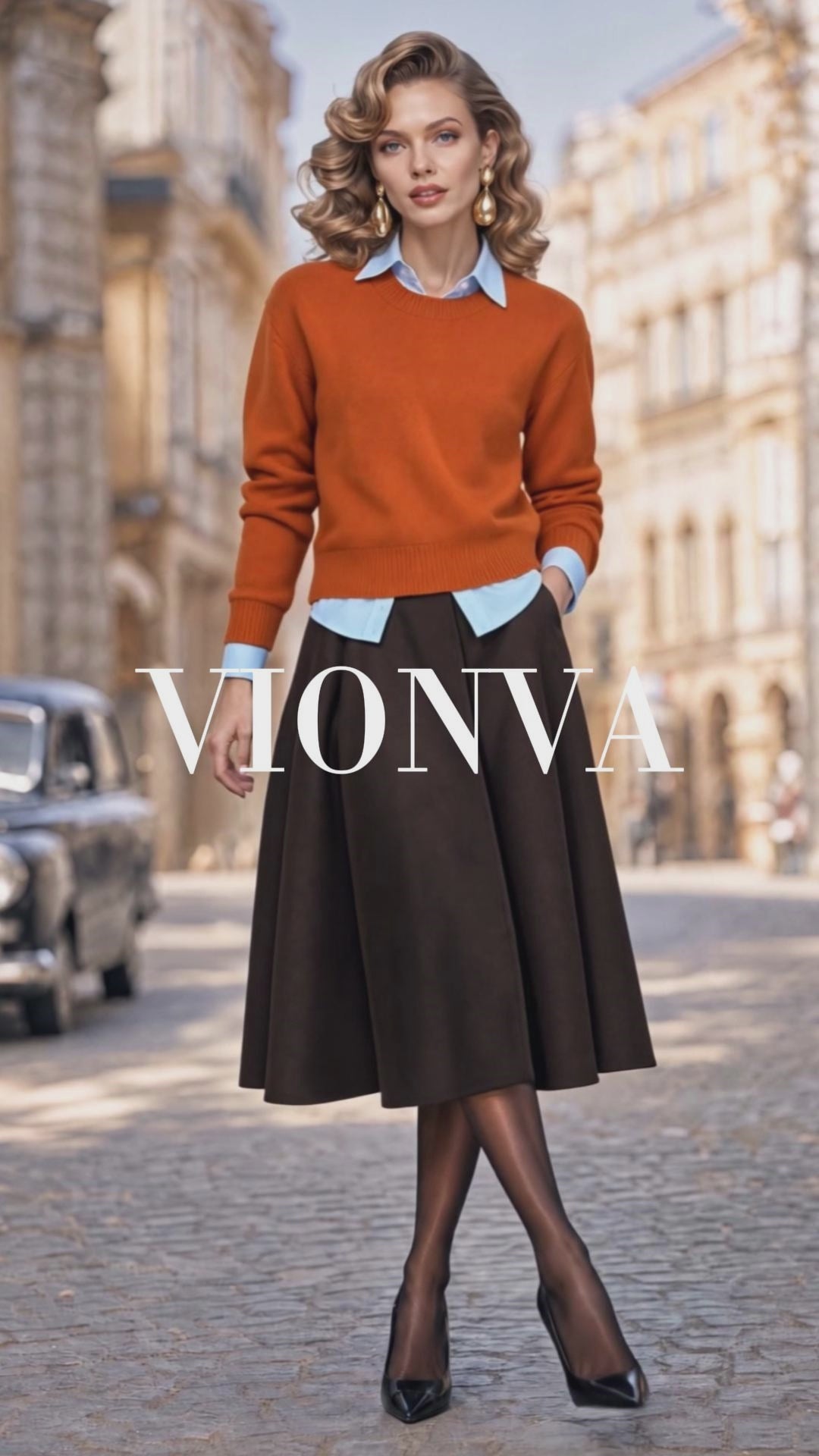 Retro Simple Solid Color Knit Pullover