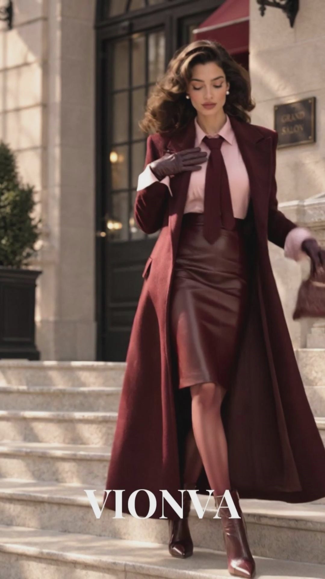 Vintage Color Block Patchwork Long Woolen Coat