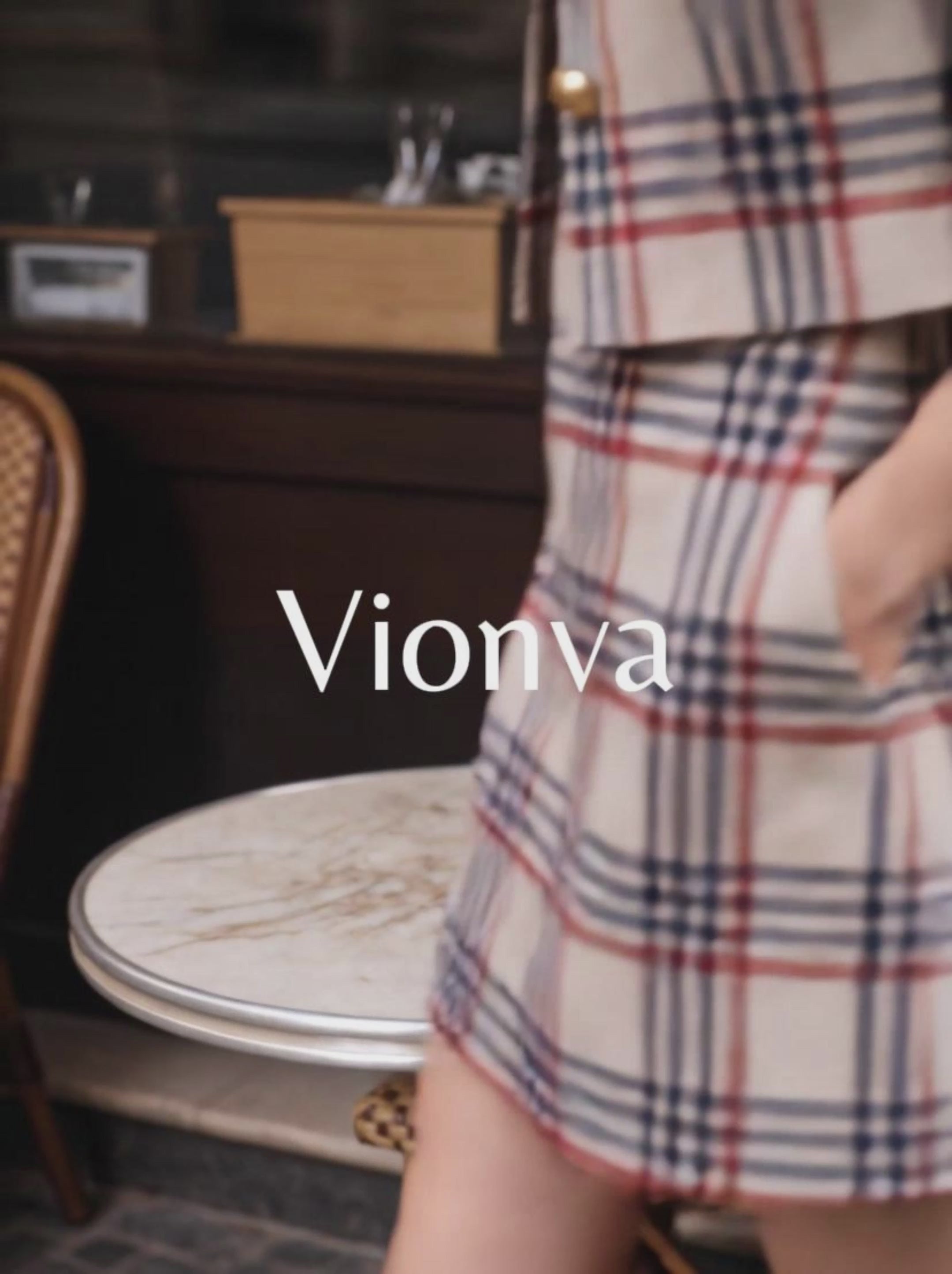 Vintage Plaid Mini Dress And Blazer Cardigan Two-piece Set