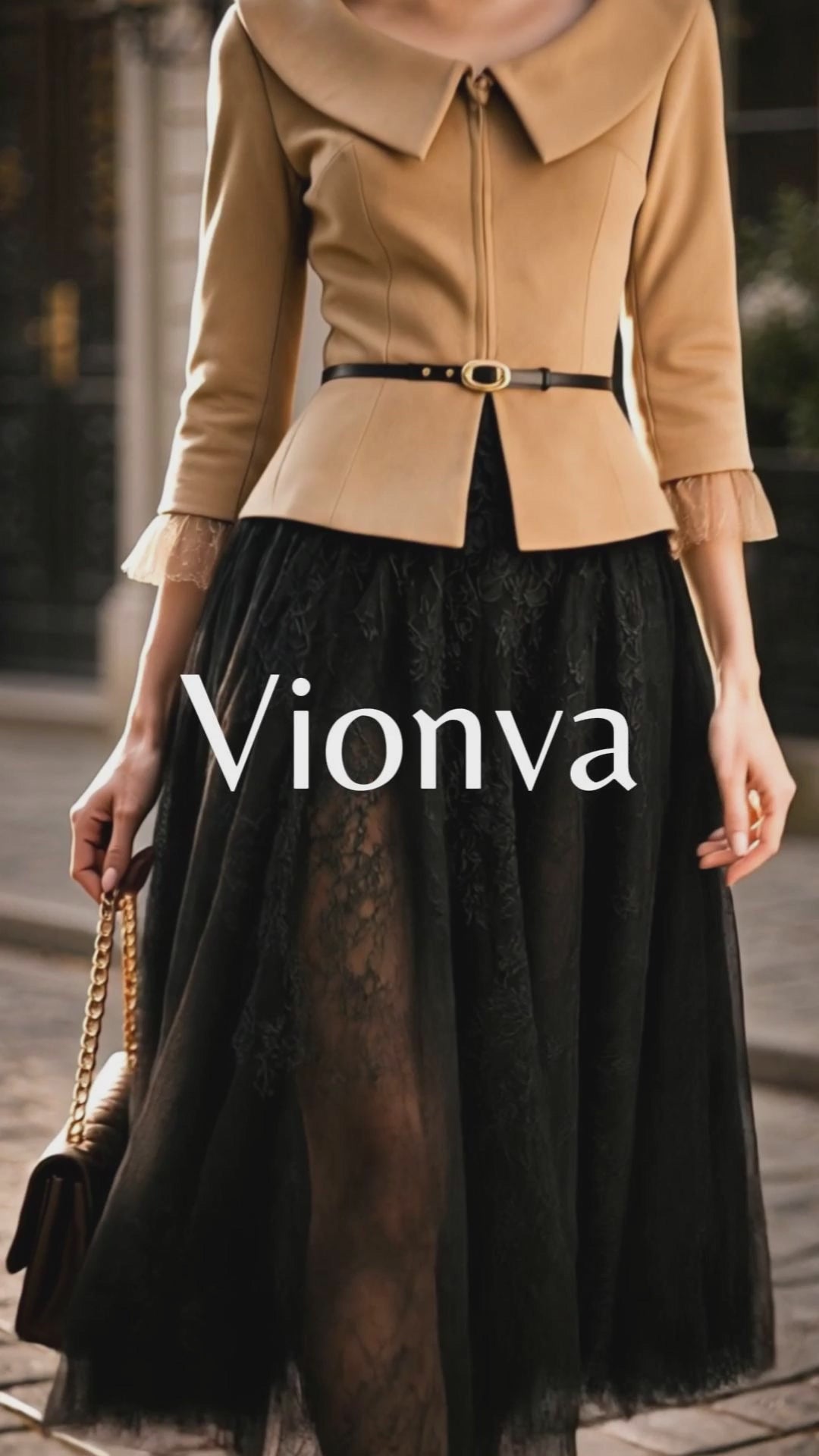 Vintage Lapel Lace‑Patchwork Short Blazer