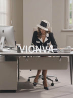 Vintage Black White Contrast Collar Blazer Pencil Skirt Sets