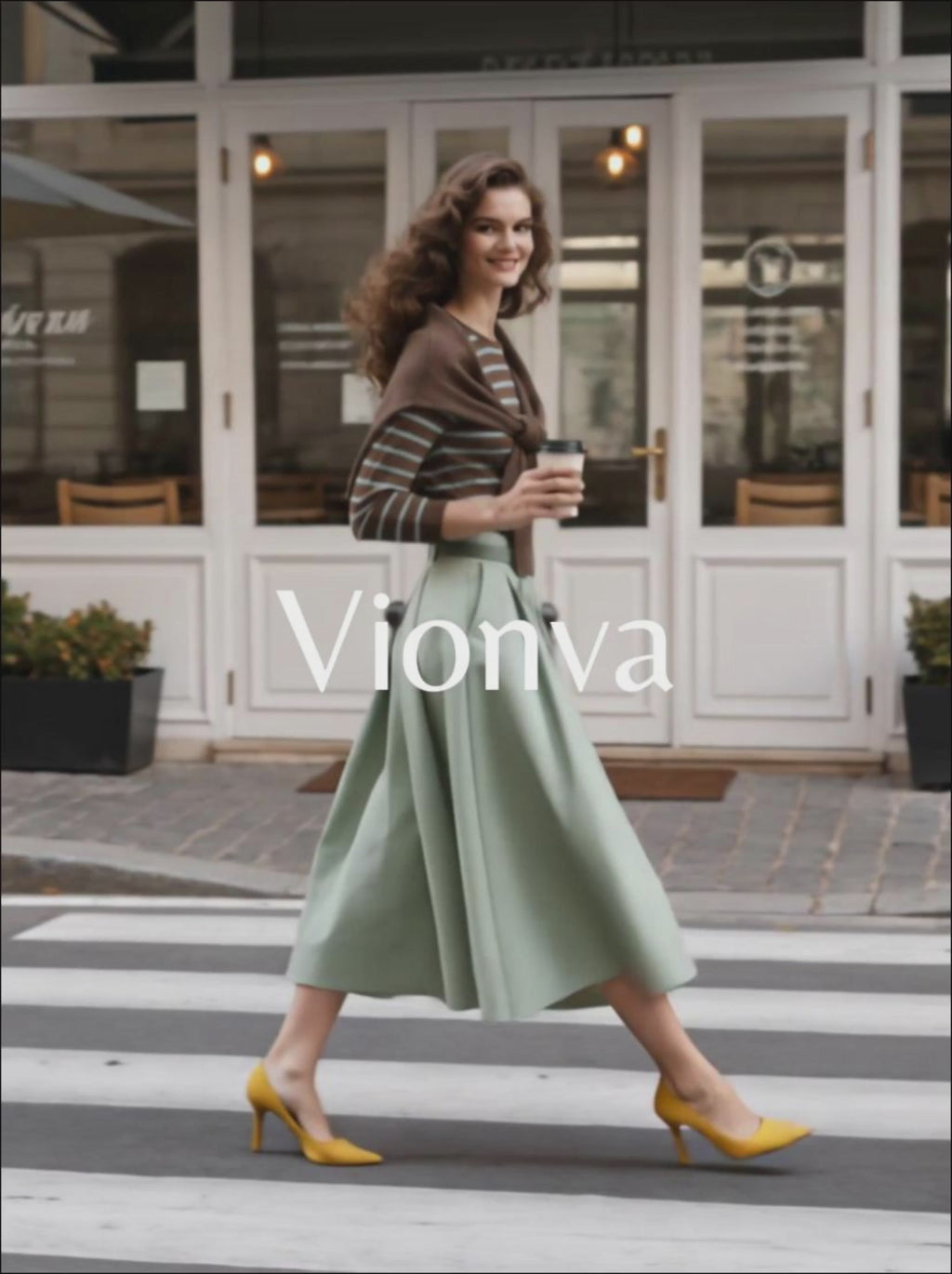 Vintage High Waist Pleated Full Swing Maxi Skirt