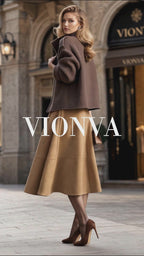Vintage Suede Feel A‑Line Midi Skirt