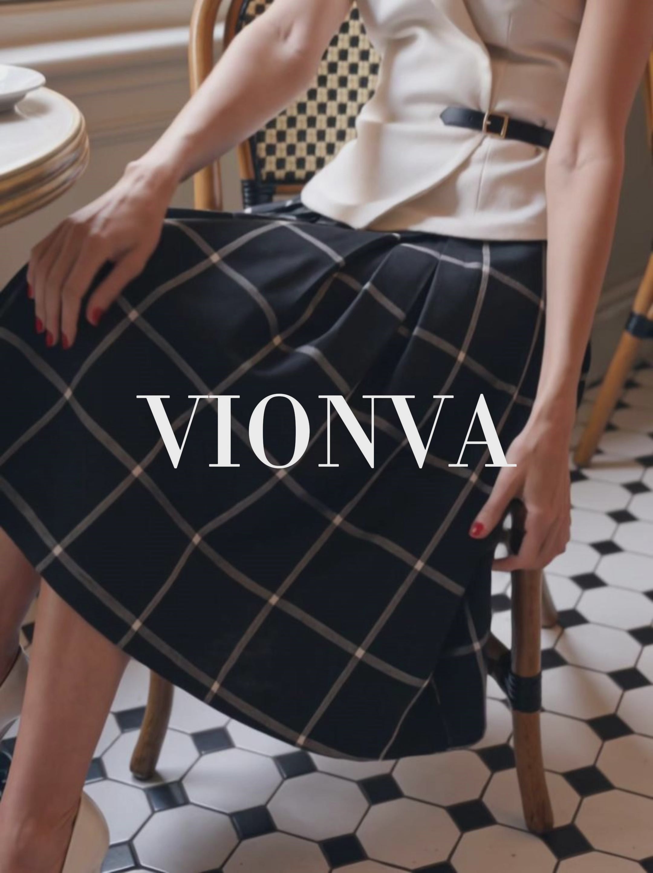 Vintage Plaid Swing Midi Skirt