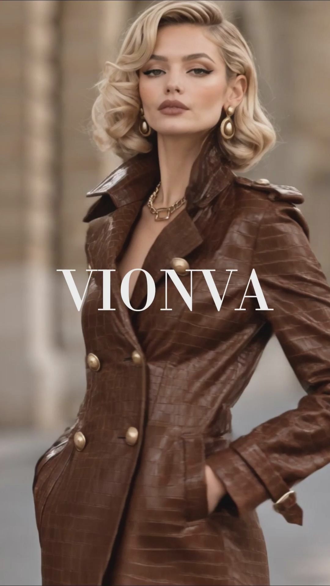 Vintage Croc Faux Leather Midi Blazer