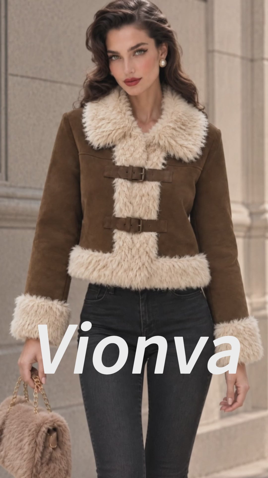 Vintage Brown Faux Suede Cropped Jacket